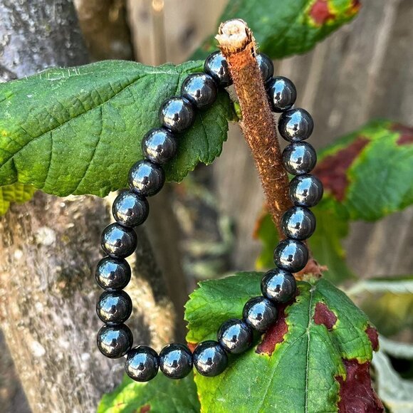 Hematite Gemstone Bracelet Handmade - Picture 3 of 4
